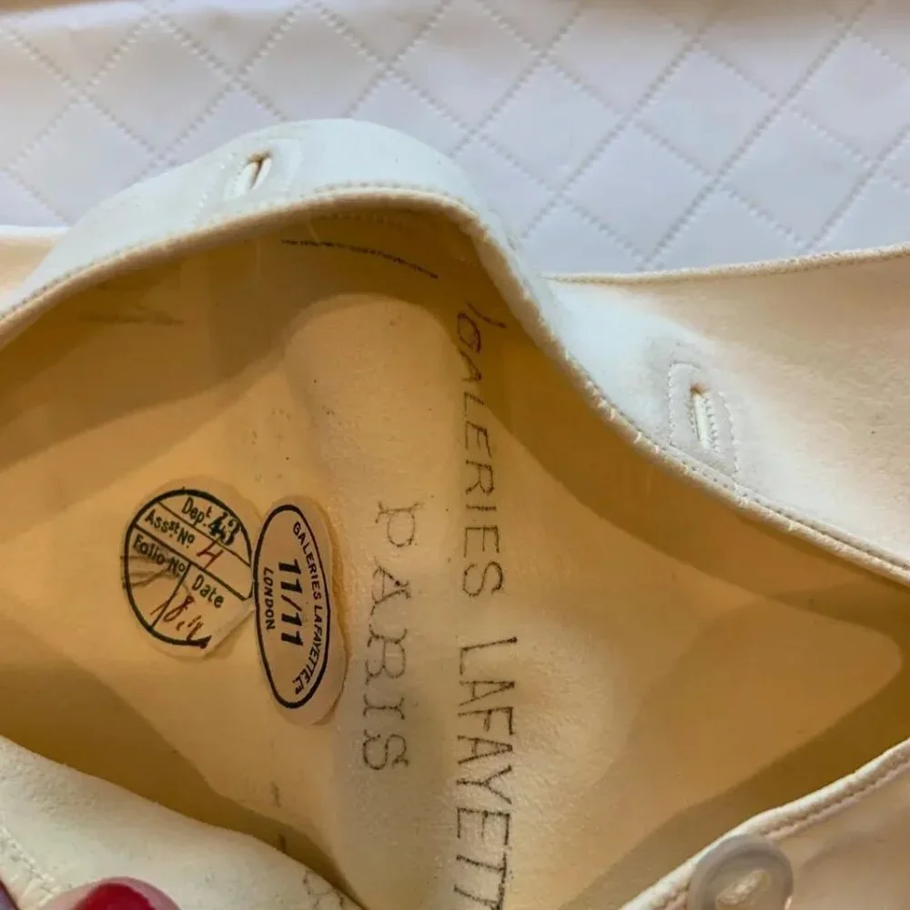 Vintage Galeries Lafayette Grand Prix Paris Suede Extra White Gloves